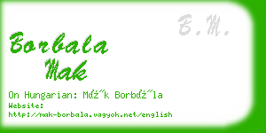 borbala mak business card